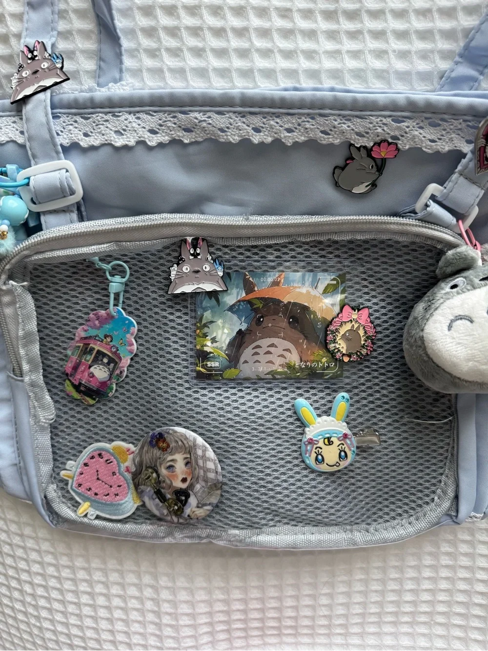 Fully LOADED Kawaii Coquette Lolita Ita Bag! Light Blue Beauty!